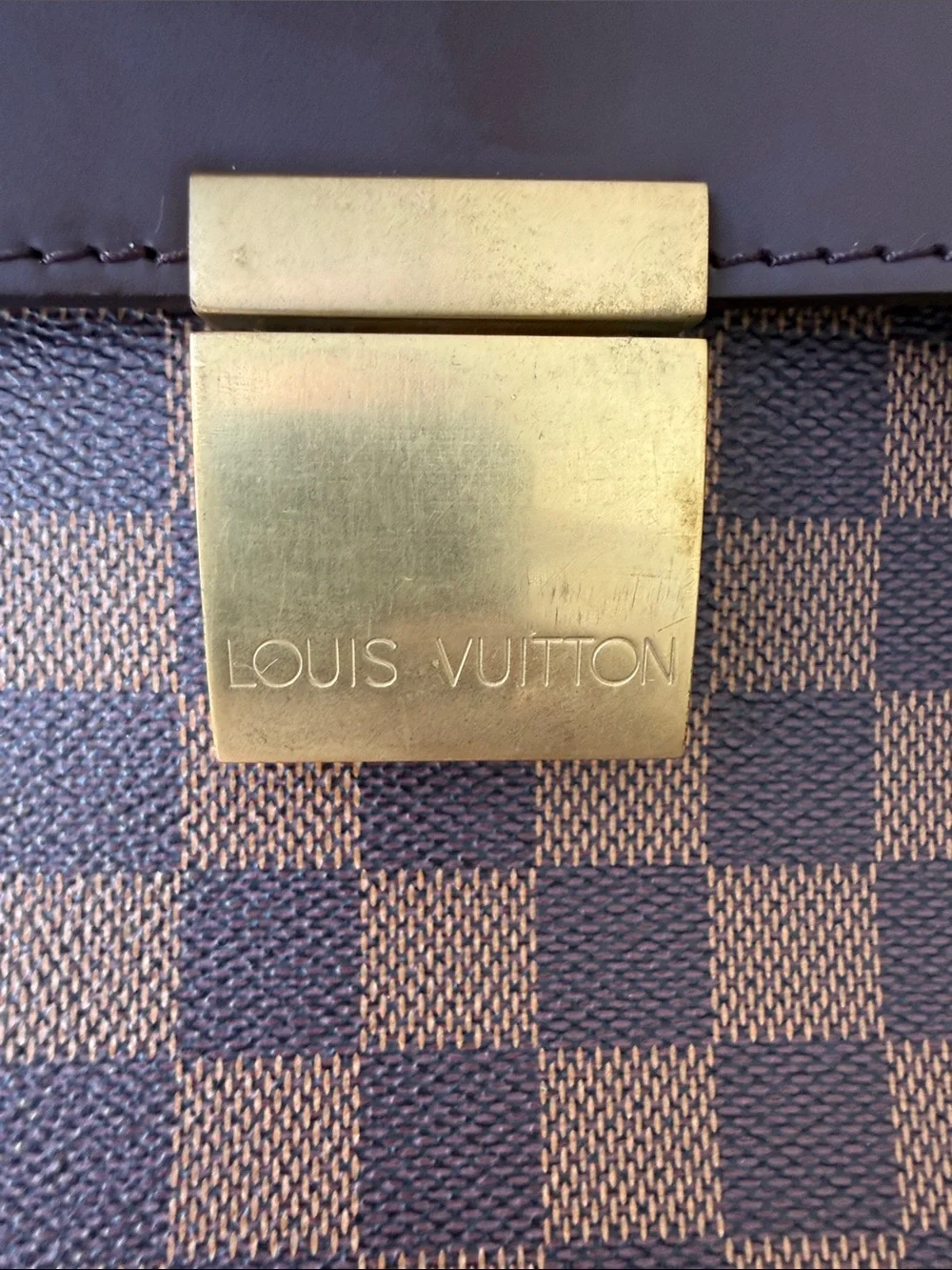 Louis Vuitton Brown Damier Canvas Laptop Briefcase with Gold Hardware
